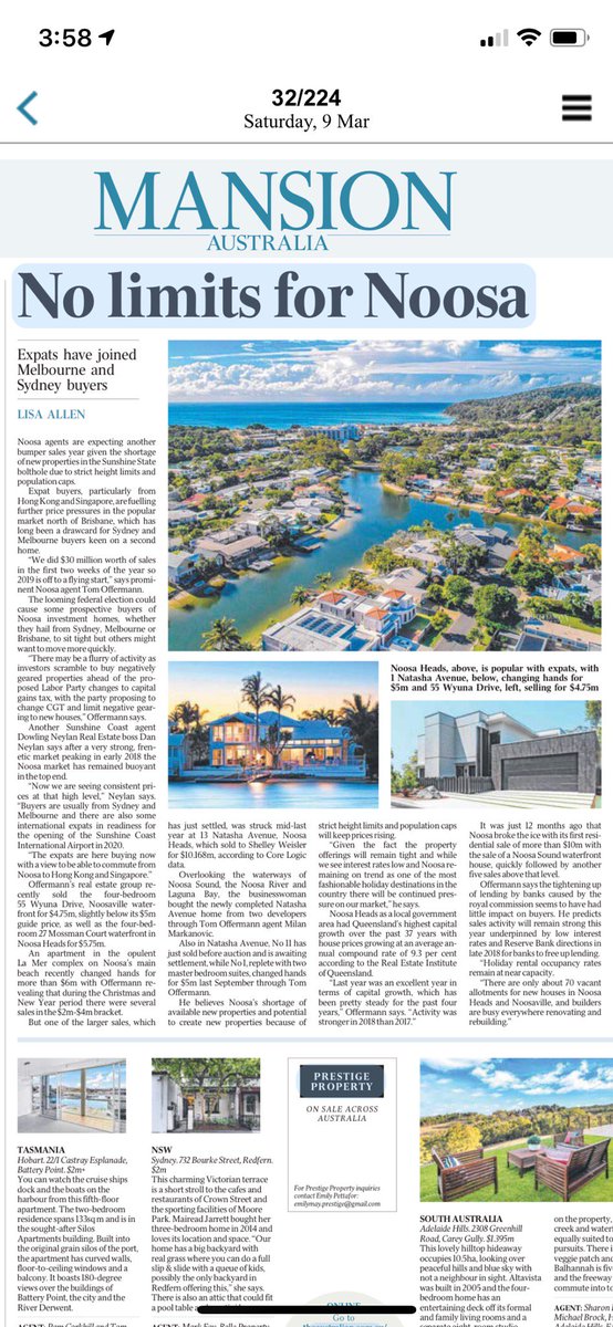 plateup's tweet image. #weekendaustralian #9march #tomoffermannrealestate #torenoosa #number1 #coveringthecoast #prestigeproperty