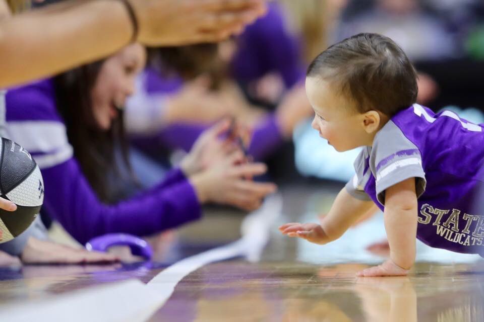 Prough's tweet image. 2 Championships in 1 night! First, Smith wins the Baby Race at Halftime &amp;amp; the Cats follow it up with the Big 12 title! #Big12Champs