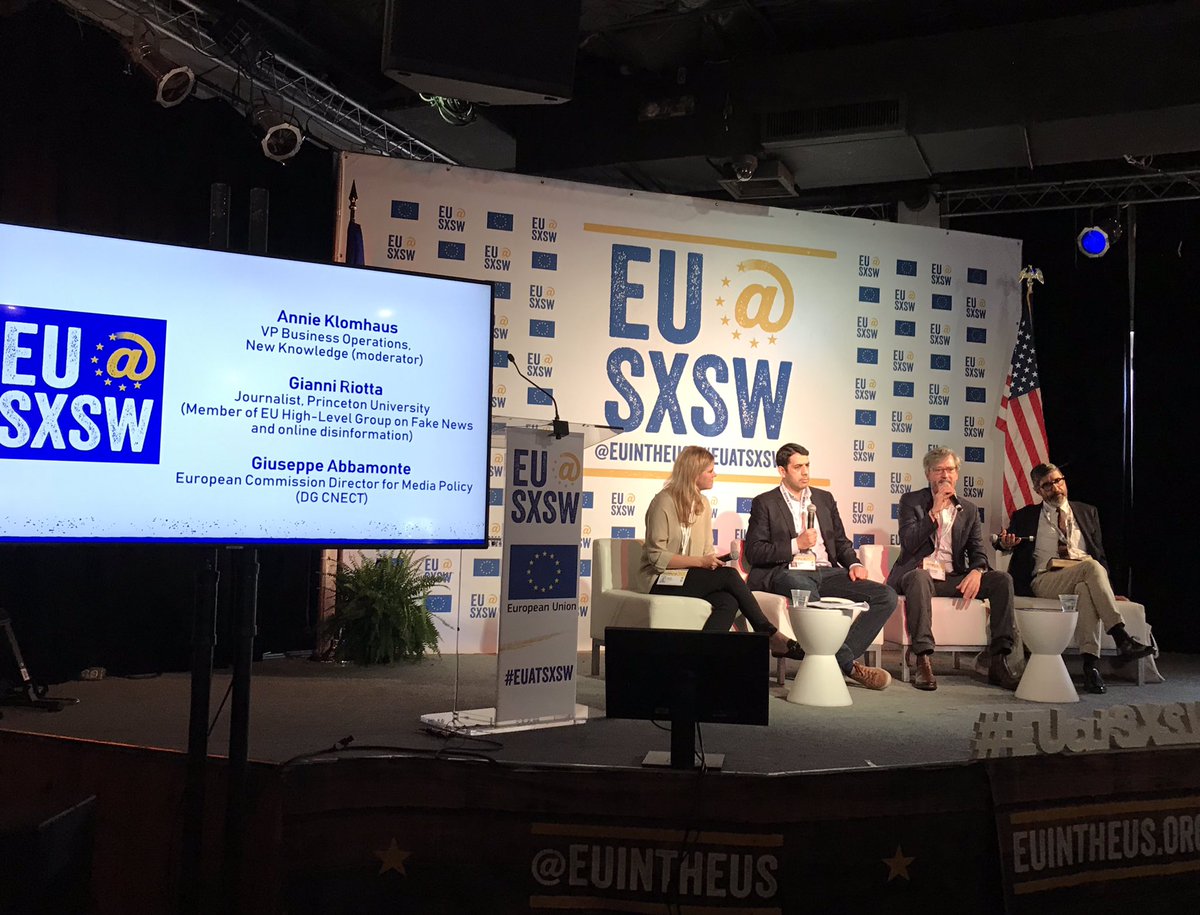 The fight against disinformation demands the collaboration of Silicon Valley with Govts. &amp; regulators. It’s essential to educate consumers, especially children, and teach them the difference between fact &amp; opinion. This fight must be fought like a guerilla war. #SXSW #OMDSXSW
