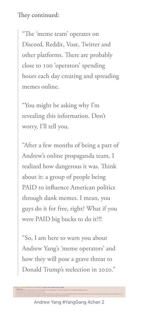 Alexander_Avg's tweet photo. 1- Let’s show all of you exactly how this YangGang thing is a Psyop designed and implemented by our enemies.  

1st, I’ll link to an article showcasing what’s going on 
👇
https://t.co/cvbCc2vwx7
👆
I will also show you how I caught a Psyop team member in action. https://t.co/0IoHbt1apV