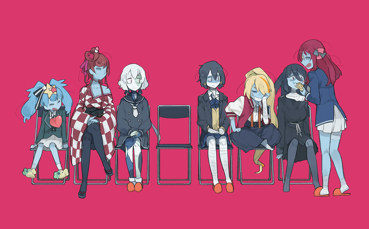 紺野純子 ,水野愛 「ミーティング前ゾンビ。 」|グライダーのイラスト