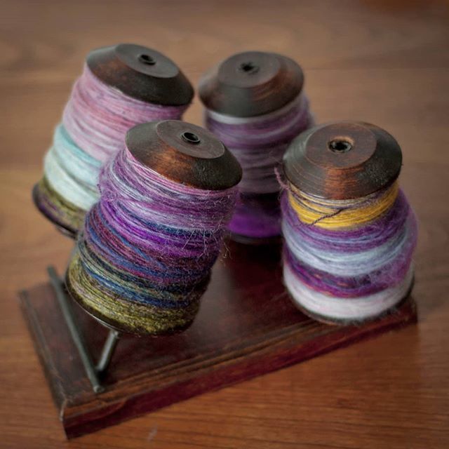 Joyarna's tweet photo. Got the wheel out and been working on my #combospin yarn. The second of three plies is almost finished. I'm really eager to start plying it up and see how the final yarn will look!

This is going to be a big long cardigan, from 800g of fibre. I wear my o… https://t.co/UZRnsZBXAg https://t.co/93MvynNACQ