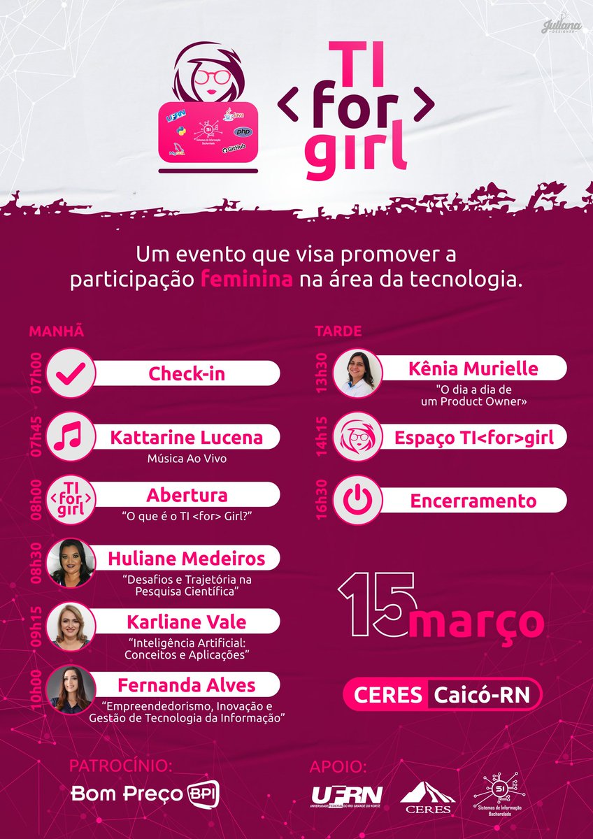 tiforgirls's tweet photo. ATENÇÃO!!!!
A NOSSA PROGRAMAÇÃO JÁ ESTÁ COMPLETA!!!
ESTÃO ANSIOSOS PARA O NOSSO EVENTO???
MAL POSSO ESPERAR PARA VER TODOS VOCÊS DIA 15 DE MARÇO. 😉 https://t.co/RjjJmE87I9
