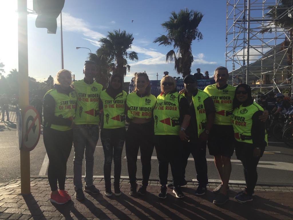 safecyclists's tweet photo. The Stay Wider team with #Marelize thank you team for an awesome job! https://t.co/3Gx7jJW7tM