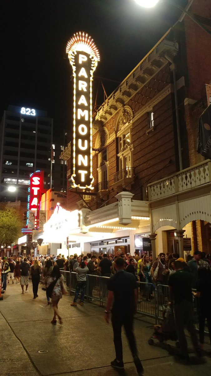 Cinexaminer's tweet photo. "Long Shot" - SXSW 2019 @ Paramount Theatre https://t.co/bpuu3n5CGW