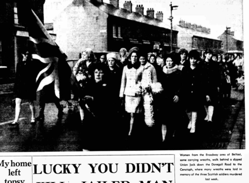 #OnThisDay in 1971 the IRA murdered Dougald McCaughey, 23. The 4th, 5th &amp; 6th soldiers to be murdered but 1st off duty. As funerals took place 20,000 attended rallies in Belfast &amp; Carrickfergus in sympathy. Belfast traffic came to a halt as people laid wreaths at City Hall #OTD