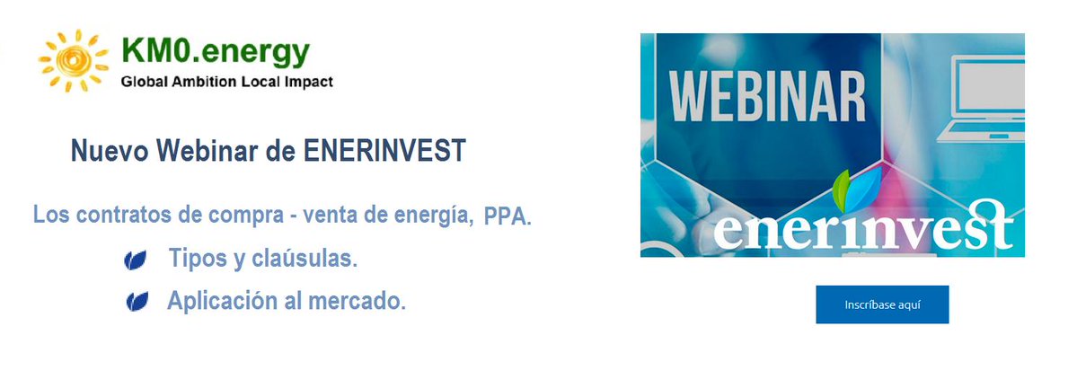 EsEnerInvest's tweet photo. Nuevo Webinar @EsEnerInvest! 
Contratos de compra-venta de energía, PPA. Tipos y cláusulas. Aplicación al mercado. Inscripción gratuita. Últimos días de Registro abierto AQUÍ: https://t.co/owsg9Vmyxp @ANESEASOCIACION @diputaciogirona @EnerAgen @DipuHU @ESEFICIENCIA @ERenovables https://t.co/k5DiMHiPvo