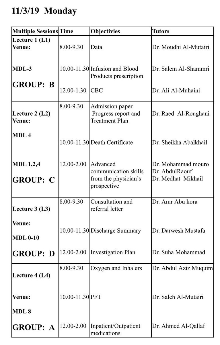 batch_2012's tweet image. Tomorrow’s schedule:
Monday 11/3/2019 :