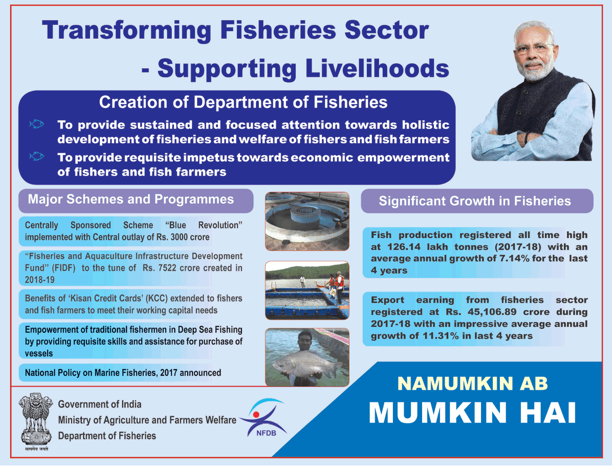 mygovindia's tweet photo. Transforming Fisheries sector, Supporting Livelihood.. #NamumkinAbMumkinHai #GOIInformation https://t.co/Kc6eaTAcUZ