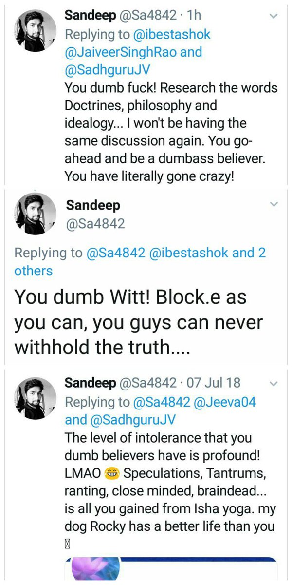 ibestashok's tweet photo. @koenamitra @TwitterIndia Yes, let it be whoever #ABUSE whoever. Why @TwitterSupport @Twitter @TwitterIndia NO ACTION taken. See PROOFS BELOW. These #abusivetweets forces replies back in equally strong Language. This SPOILS whole #Twitter ECOLOGY. Genuine Users will surely move out if NO ACTION taken ASAP https://t.co/MnNrLAX8xg