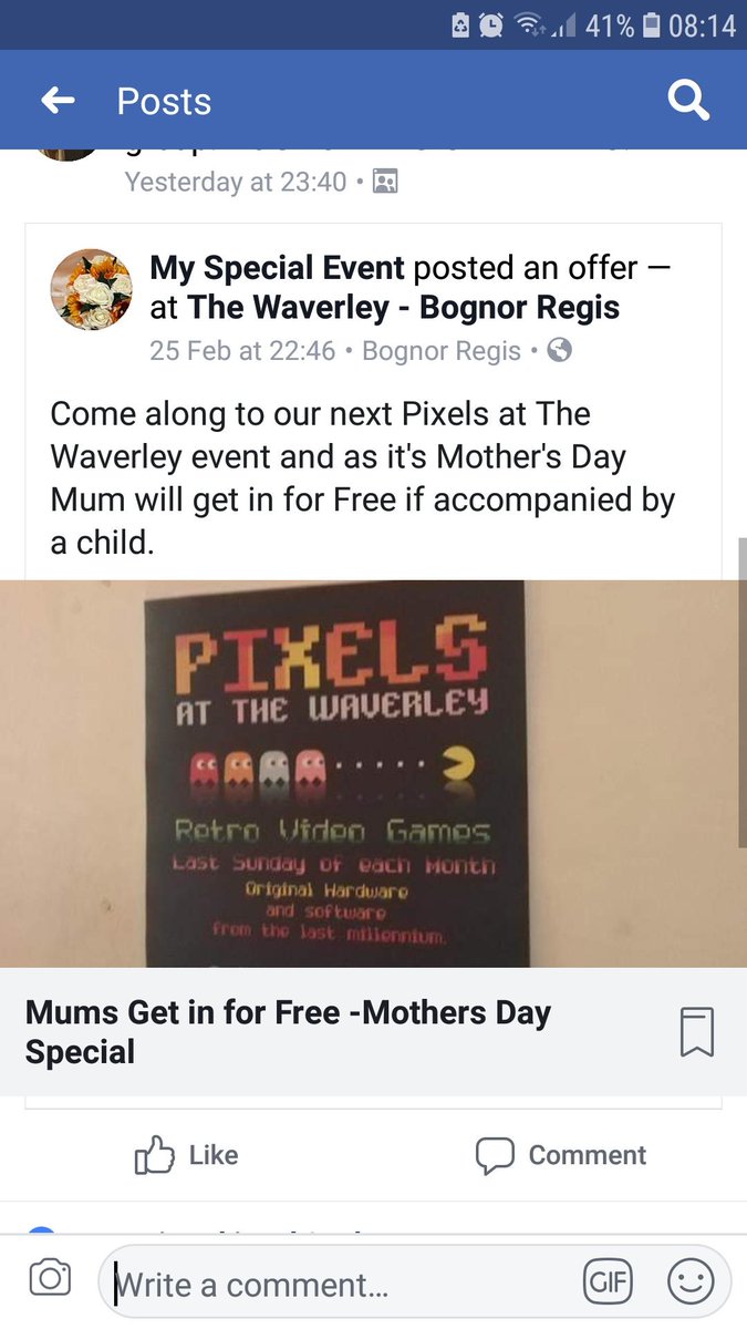 PixelsAgainst's tweet photo. Next #BognorRegis #PixelsGaming event at @Waverleypub!
On #MothersDay, 31st March 2019! 
Mummies get it free when accompanied by their child. 
Just £3 for play on all machines! 
@BogObserver @BognorPost @BognorUK @bognormedia @Love_Bognor https://t.co/cq4puAnEHd