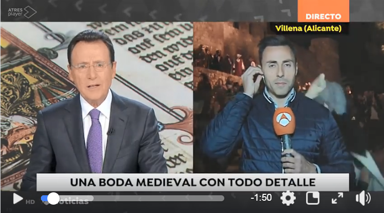 Nuestras XVIII Fiestas del Medievo de Villena de El Rabal Villena en las noticias del fin de semana de Antena 3.
ow.ly/8VVL30nZgg1
Toda la información de nuestras Fiestas del Medievo:
bit.ly/FIESTASDELMEDI…
#Villena #Turismo #Medievo #Fiesta #VillenaMedieval19