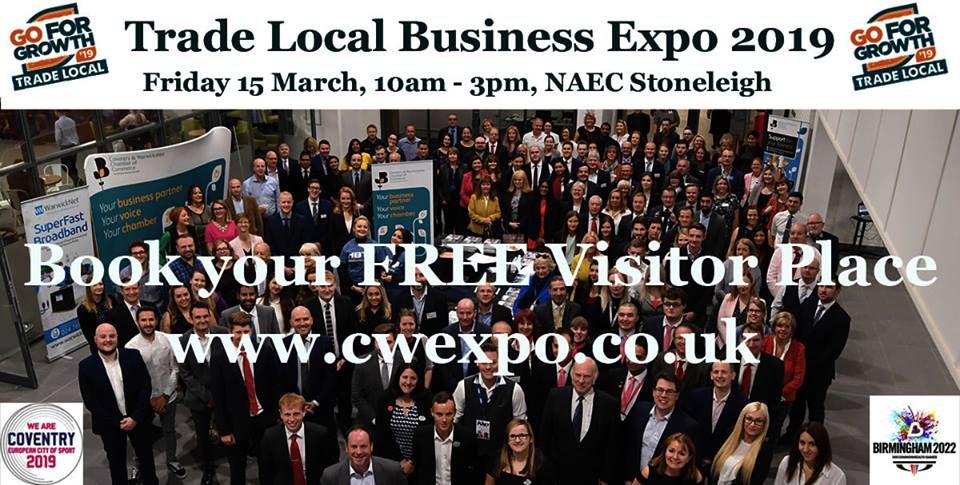 ShineALightCov's tweet photo. We are exhibiting this year at the Coventry &amp; Warwickshire Chamber of Commerce Expo.
Please come and visit us on Friday 15th March 2019 – from 10am to 3pm
You can book your free visitor place on the website link below.
https://t.co/Z9pHKpI691
#cwrocks #shinealightsupport https://t.co/96L4exmhZg