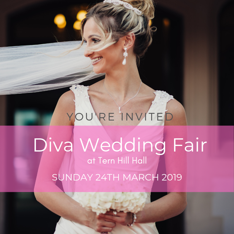 Join us at the Diva Wedding Fair here at Tern Hill Hall on Sunday 24th March from 11am to 3pm with FREE ENTRY. With @Diva-Weddings