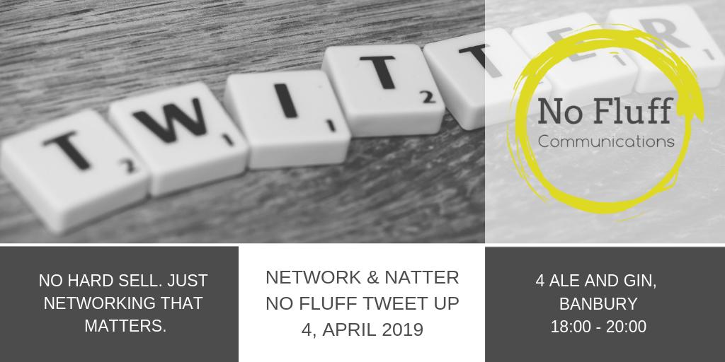 NoFluffComms's tweet photo. Want to know more about using Twitter for business? Join us for our #NoFluffTweetUp for speaker insights, top tips &amp; no-nonsense networking @4aleandgin #Banbury. For info or to book, visit: https://t.co/5eMPdi8RuA https://t.co/puT339fFOW