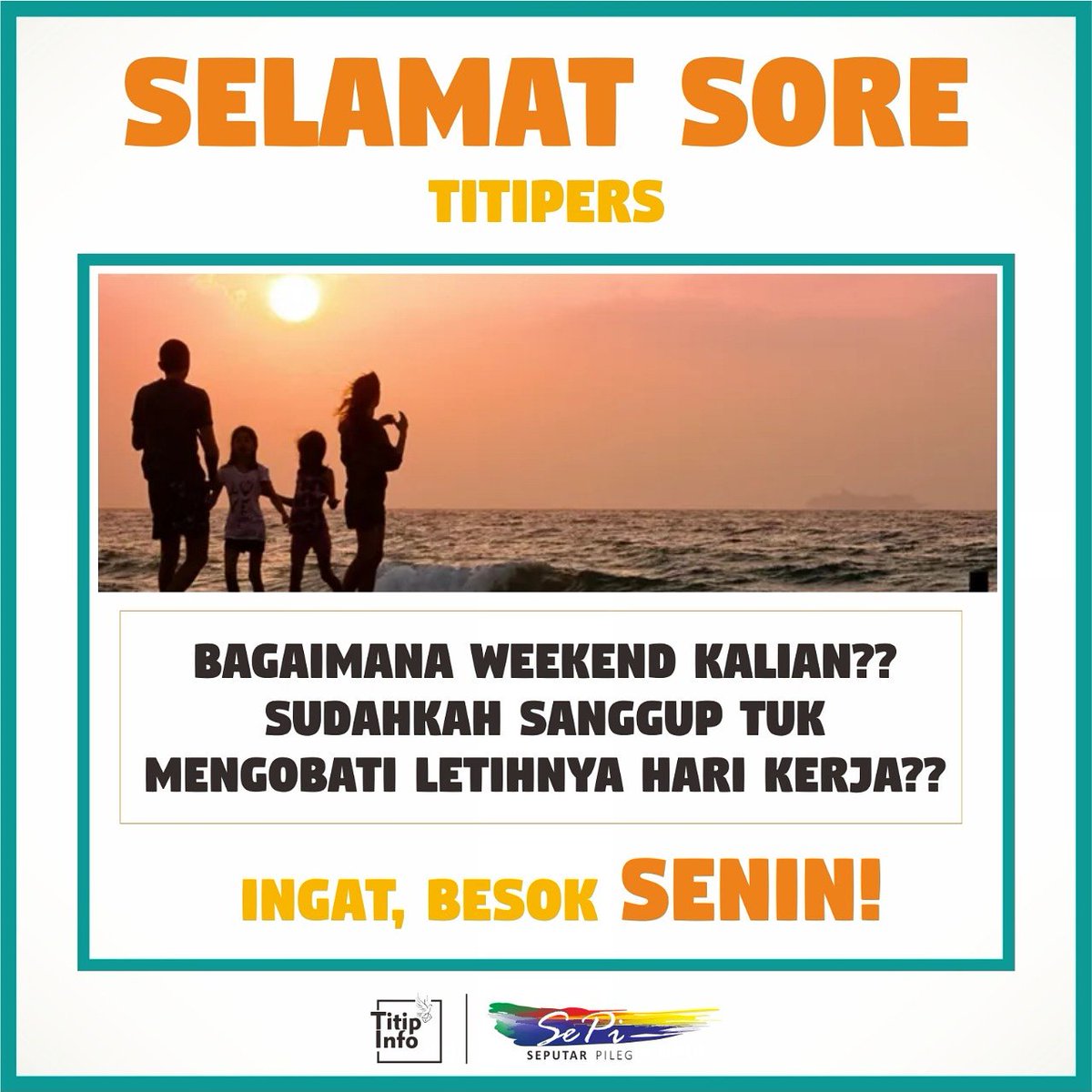 InfoTitip's tweet photo. Semoga sudah siap menghadapi hari Senin, seperti menghadapi #infoupdate #seputarpileg 

#titipinfo #Viral #beritaterkini #hits #caleg2019 #pemilu2019 #PDIP #Gerindra #Demokrat #PPP #PAN #PKS #PKB #PBB #Berkarya #Golkar #perindo #pkpi #Hanura #nasdem #HappyWeekend https://t.co/iuha4e6oT2