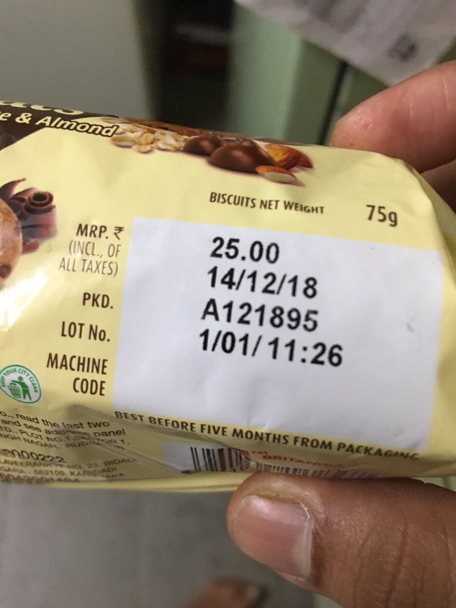 saagar_sa's tweet photo. @BritanniaIndLtd complain registration no 65855, the issue has been highlights on 18/02/2019, just a few email follow up by your team , but no action of picking up the sample and analysis.. @fssaiindia need assistance https://t.co/G9BLVl0HRX
