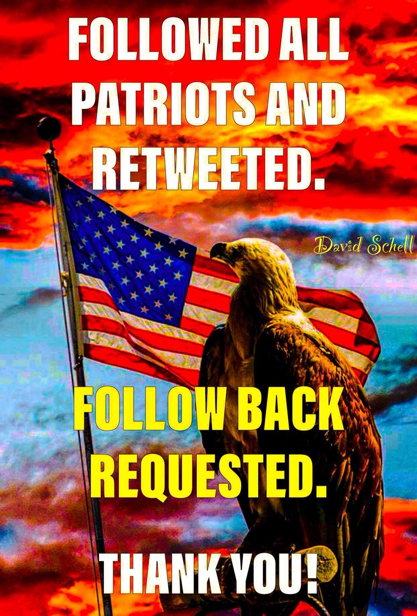 @lizcabrera55 @StaceyW53702934 @ZyroFoxtrot @SuperPatriotone @fuzzypoppy54 @DrSlyZBop @PatriotMom11 @PGutierrez630 @HappyWarrior20 @SchottMama @dale6962 @FairyQ15 @onthelake18 @MakeAmericaa @shelleyfish2017 @mbourassa77 @MillieBonham Honored to be included with these great Patriots!  Thank you Liz!