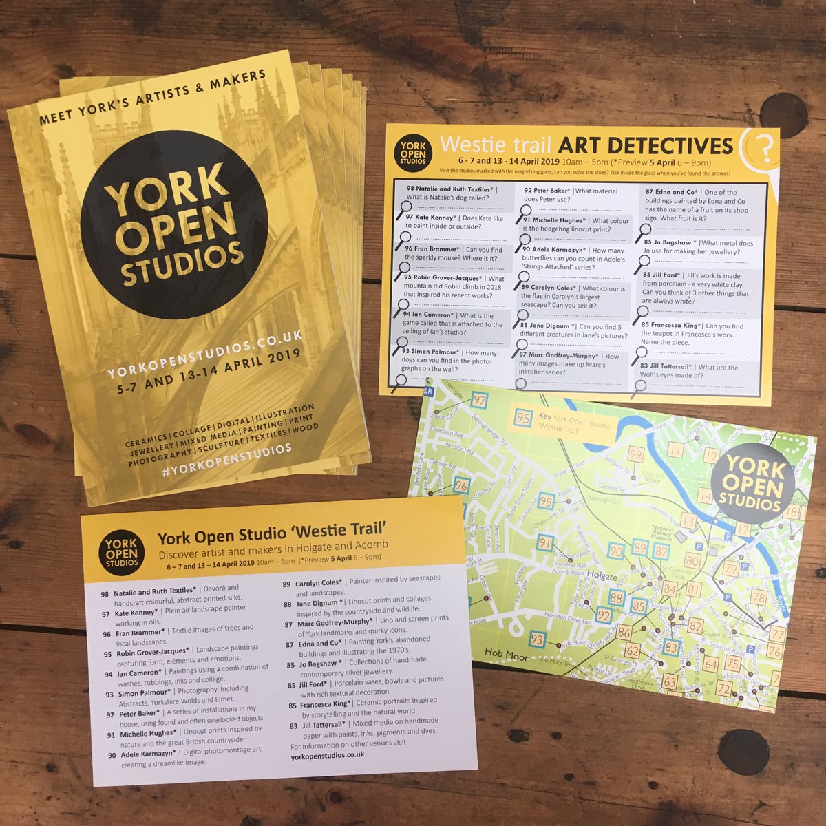 Over 17 @YorkOpenStudios artists in Holgate & Acomb area of York. Check out our ‘Westie Trail’ & ‘Art Detectives’ trail for kids.  

View the YOS directory online too. A whopping 149 amazing artists this year! 

 yorkopenstudios.co.uk/documents/YOS_…

#Yorkopenstudios #YOSwesties 
#Yorkart