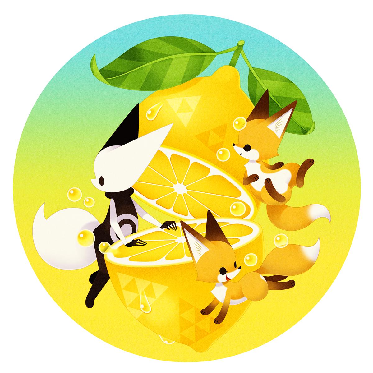「狐と檸檬?? 」|0313｜POPBOX／キツネ展／デザフェスのイラスト