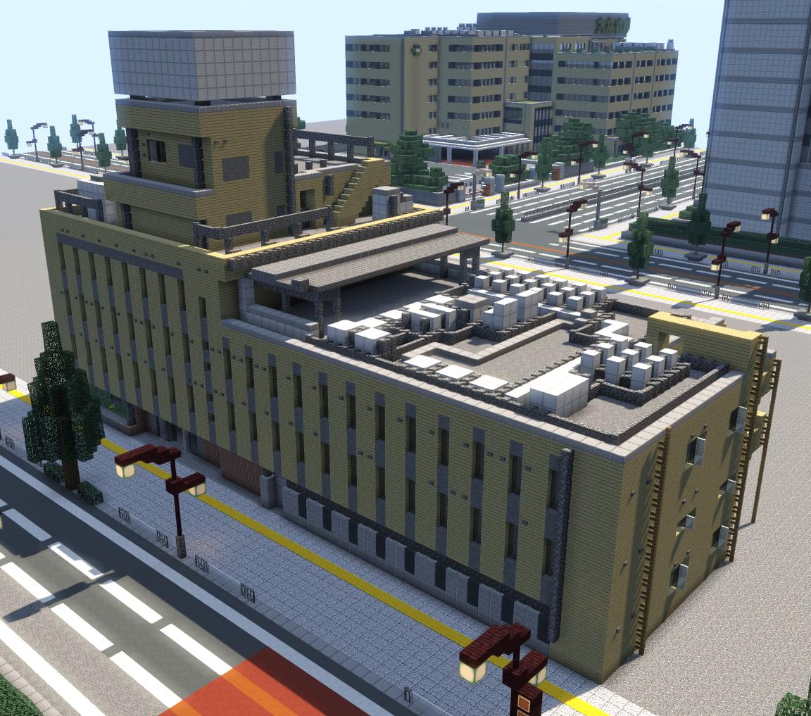 イングラム国嬢辺 Ingram Kokujobe 横浜市のビル作りました 昨夜 しょうへいニキから実物が イングラム風の建物に見えるとのことで作りました Minecraft Minecraft建築コミュ Minecraft都市開発 京慧府 T Co 3co2zy0pyb Twitter