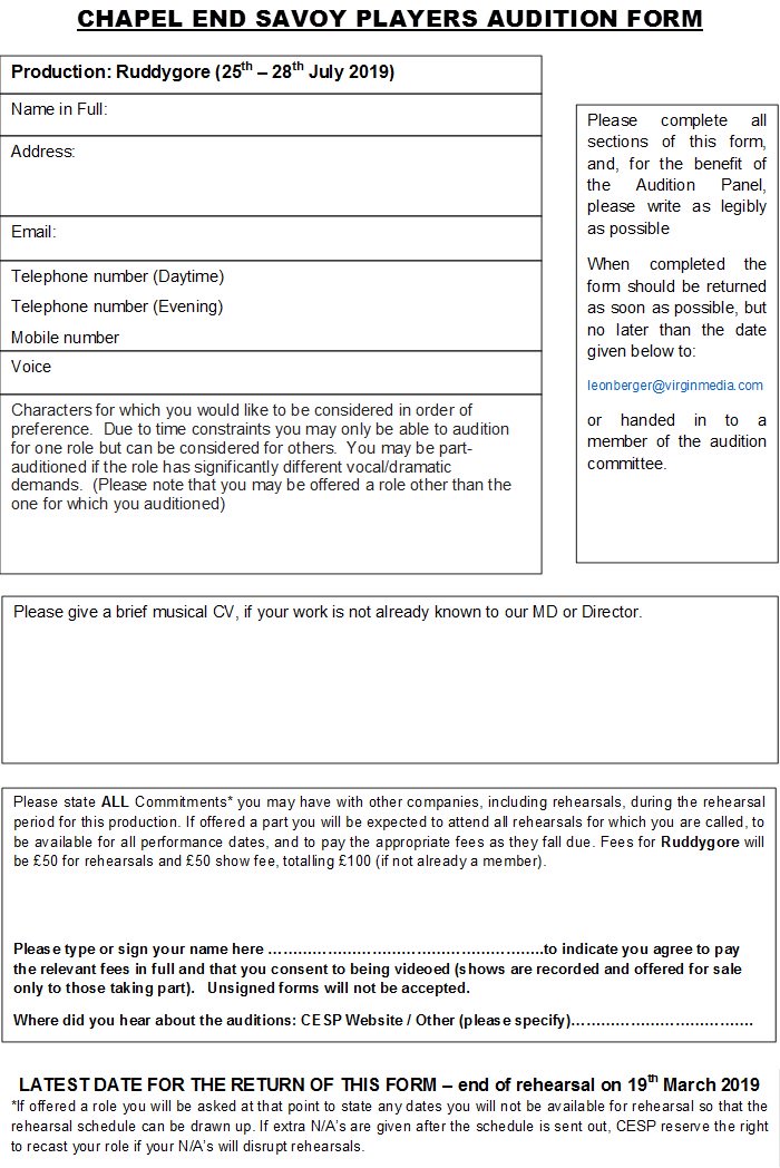 CESPGandS's tweet photo. Audition application form for CESP Ruddygore. https://t.co/PSb5tfy8lI