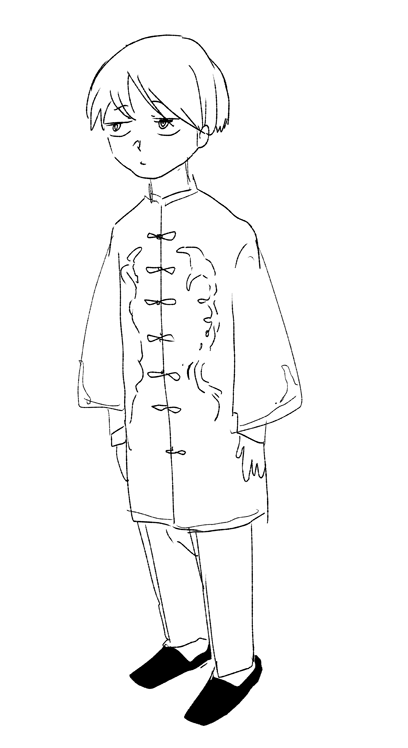 #角の男裏話
キャラクターデザインが固まってきたころです。このあと角族の衣装をシンプルに調整。 