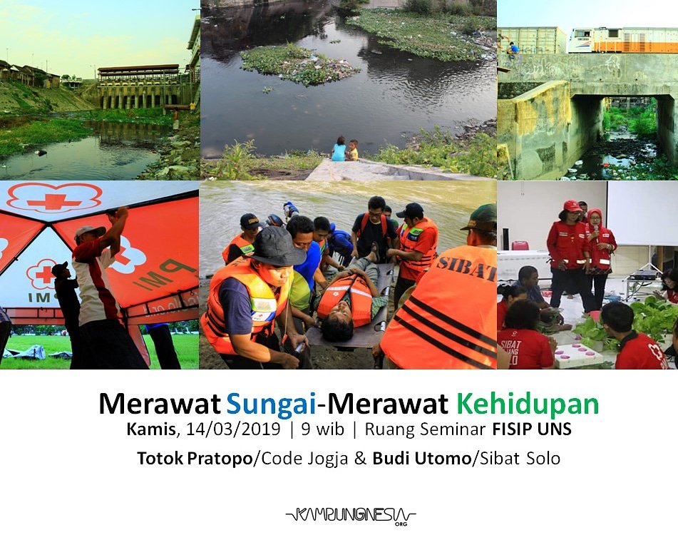 kampungnesia's tweet image. Undangan : Merawat Sungai-Merawat Kehidupan bareng Totok Pratopo/Code Jogja &amp;amp; Budi Utomo/Sibat Solo. Kamis, 14/Maret/2019 | Jam 10 wib @ Ruang Seminar FISIP UNS. Mari belajar bersama-sama, merawat sungai, kampung &amp;amp; kehidupan kota #KotaSolo #SibatSolo #KaliCode