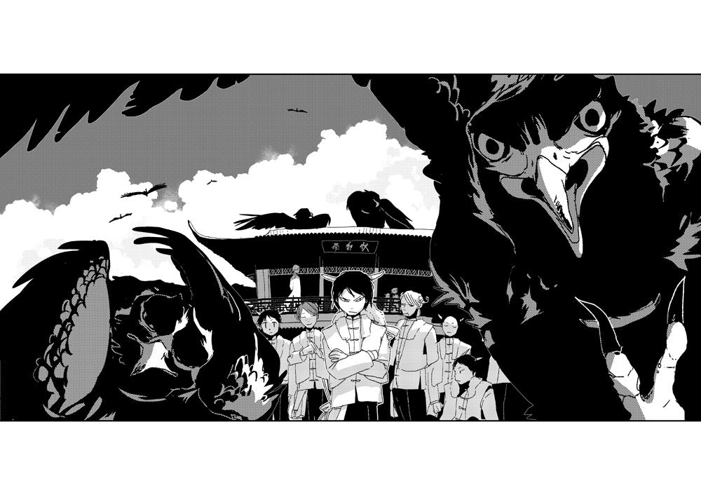 #角の男裏話
イメージボードその1
(編集部さんに「こんな話描きたいです!」と伝えるために描いたやつです。)
衣装が今と違いますしトルジェ・アムド・メイがまだ居ない。 