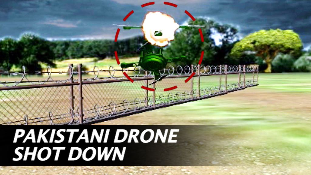 NewsMoOfficial's tweet photo. Indian Army shoots down Pak drone, thwarting country’s third attempt of entering India 

Watch video: https://t.co/YIRrP5OHdg https://t.co/nUaeupEMGg
