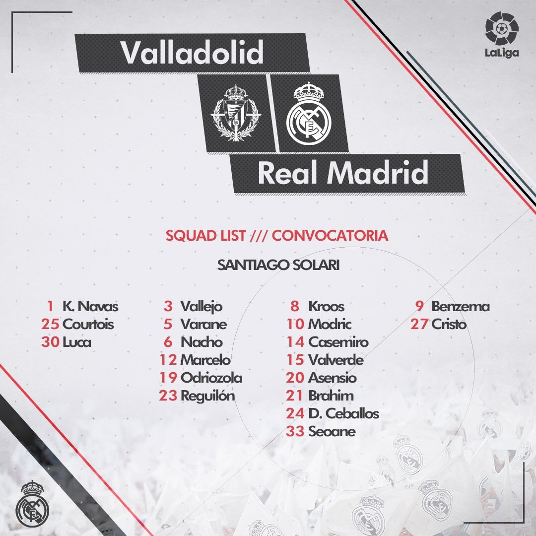 ElFondo_Blanco's tweet photo. Santiago Solari llama a Jaime Seoane y Cristo para el partido contra el Real Valladolid en el estadio José Zorrilla. ¡Felicidades @seeo_80 y @Crinsto! 👏🏻 https://t.co/WoK3lGpaes