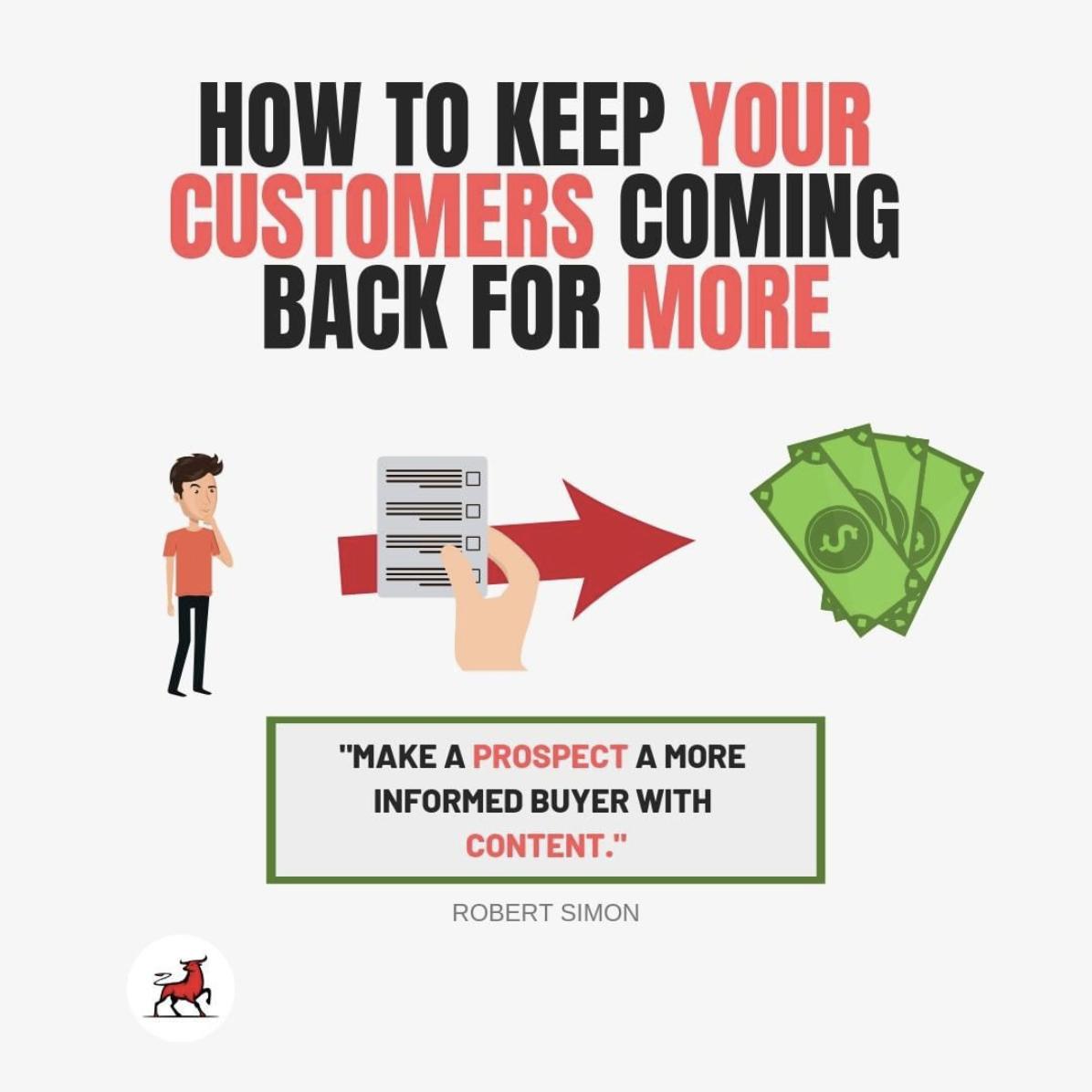 clientburst's tweet image. Great quote by Robert Simon! Does your #content keep #people coming back for more?