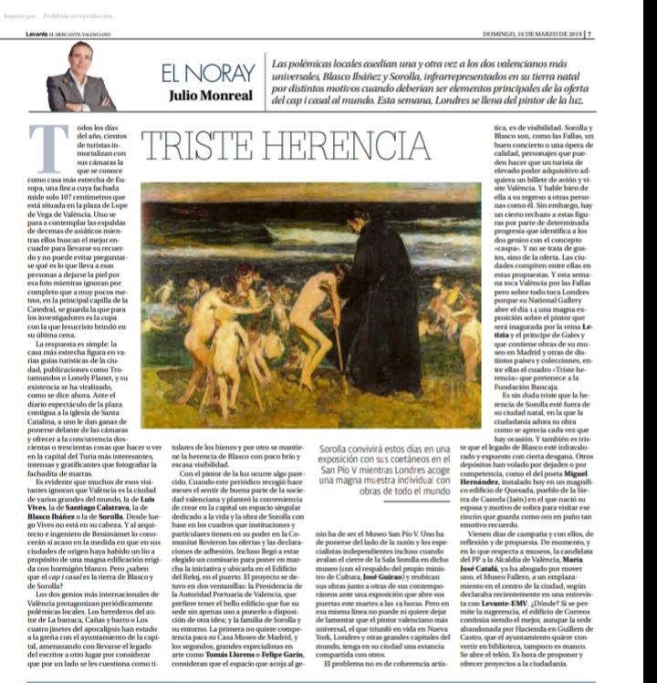 mjosecatala's tweet image. 🗞️Fantástico artículo de opinión de @Monrealmartinez para @levante_emv.
👉🏼 #Valencia debe situarse como una de las principales capitales del turismo cultural.