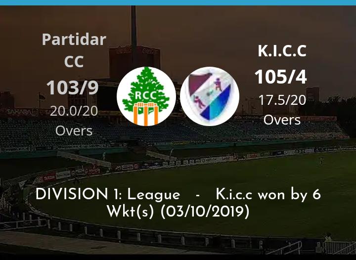 CricketUganda's tweet photo. Div 1 Results!

KICC Dominate Partidar 

Kutchi Tigers and Challengers Share spoils.

#CricketUganda https://t.co/ETMyjpkgzd