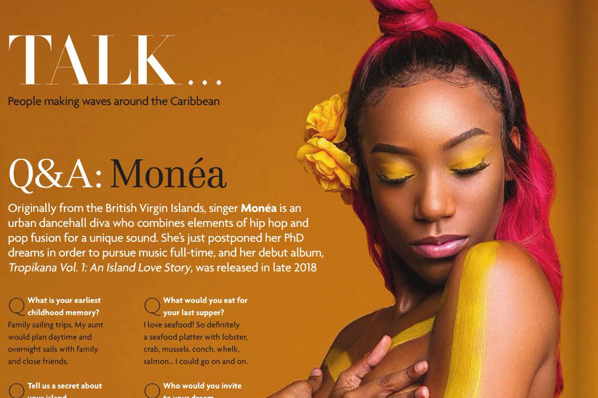 fireonlineradio's tweet photo. When ZiNG Caribbean Magazine, Liat Airlines' bi-monthly publication, released their January/February issue in January 2019, inside sat a Q&amp;A with Caribbean Recording Artist Monéa. https://t.co/Vb8ab8Z7Rb #zing #fireonline #BVI https://t.co/9lqmof18GN