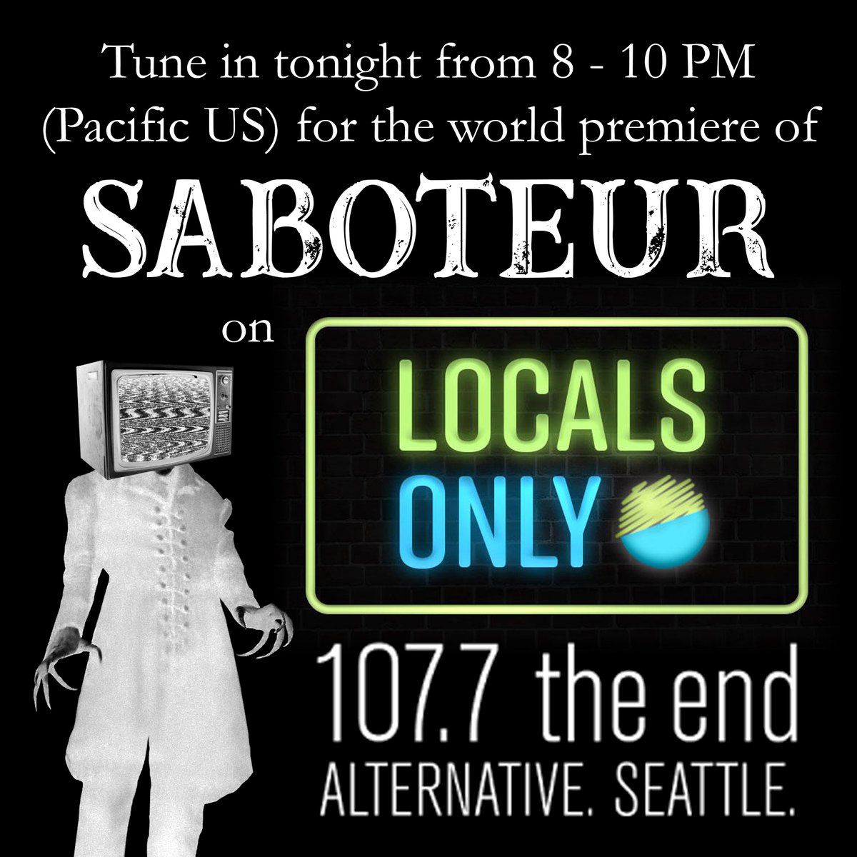 IdiotPilotBand's tweet photo. Tune into Locals Only tonight from 8 - 10 Pacific with @SteveAtTheEnd on @1077TheEnd in Seattle for the WORLD PREMIERE of Idiot Pilot's "Saboteur", off the upcoming album Blue Blood. You'll be able to listen online here https://t.co/eO7w4nIrZp https://t.co/f99llauLDN