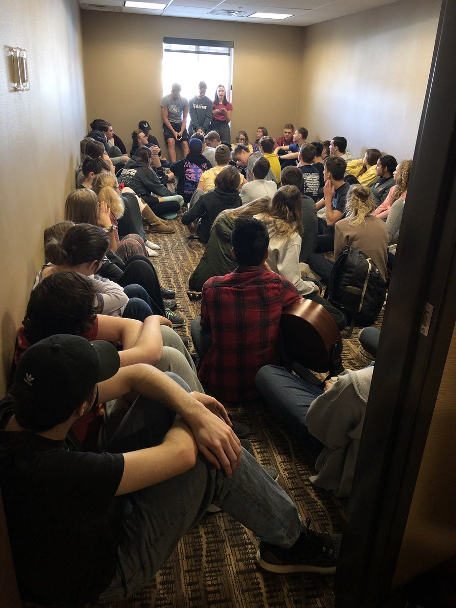 DMCAthletics's tweet photo. After a quick devotional time #lightinc is headed home from Omaha after a great final show choir competition weekend we loved sharing our story (His story), with so many new people. https://t.co/aXa457OAxz