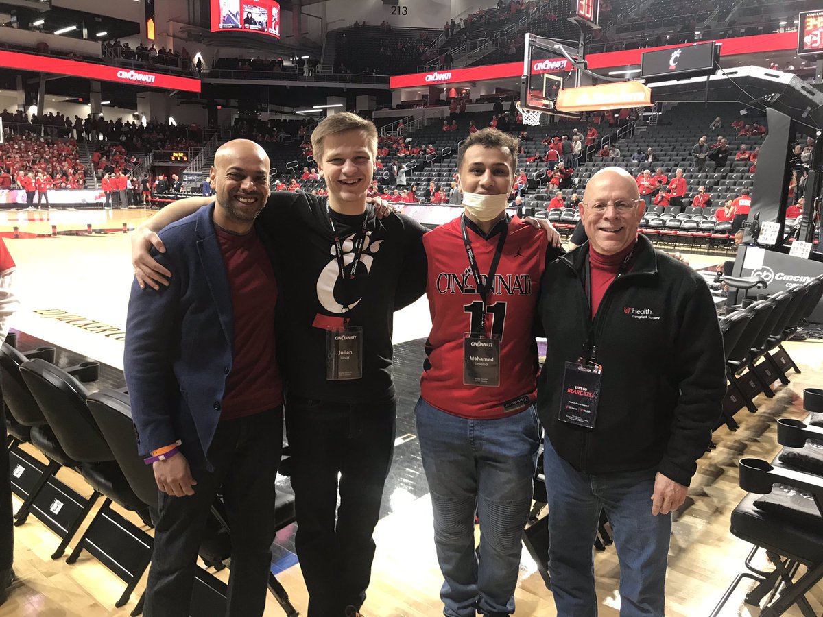 Enjoying our last <a href="/GoBearcatsMBB/">Cincinnati Men’s Hoops</a> home game with some special guests. It’s a pleasure to have students Mo and Julian in our suite today along with their families and the surgeons/<a href="/CincyMedicine/">Cincinnati Medicine</a> professors who we are so very lucky to have. #OneTeam #Bearcats