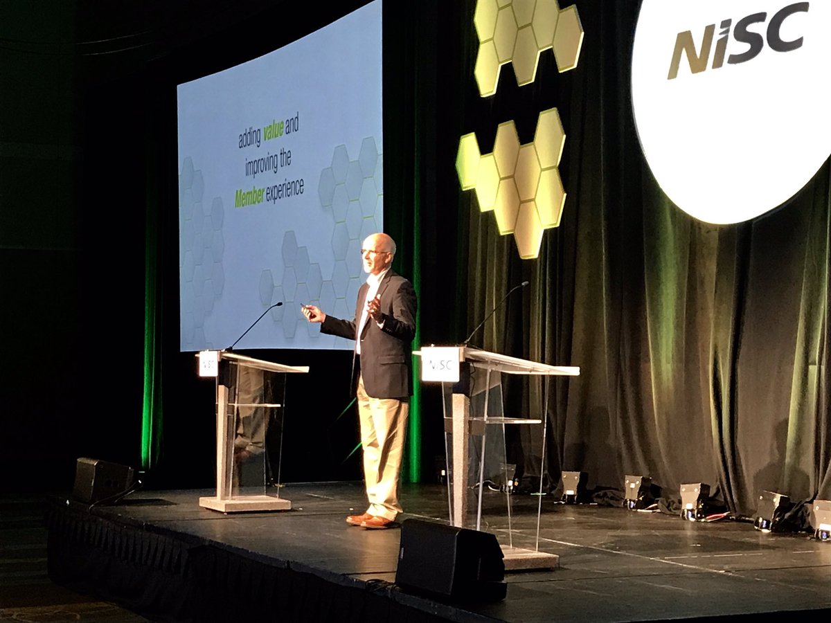 NISC_coop's tweet photo. President and CEO @verndosch welcomes Members at our Utility Annual Meeting. “The tech industry is no longer undergoing an evolution; it’s a revolution. You’re no longer utility co-ops. You’re technology co-ops who happen to deliver power to your Members.” #MembershipAmplified https://t.co/9PWSWEqu8z
