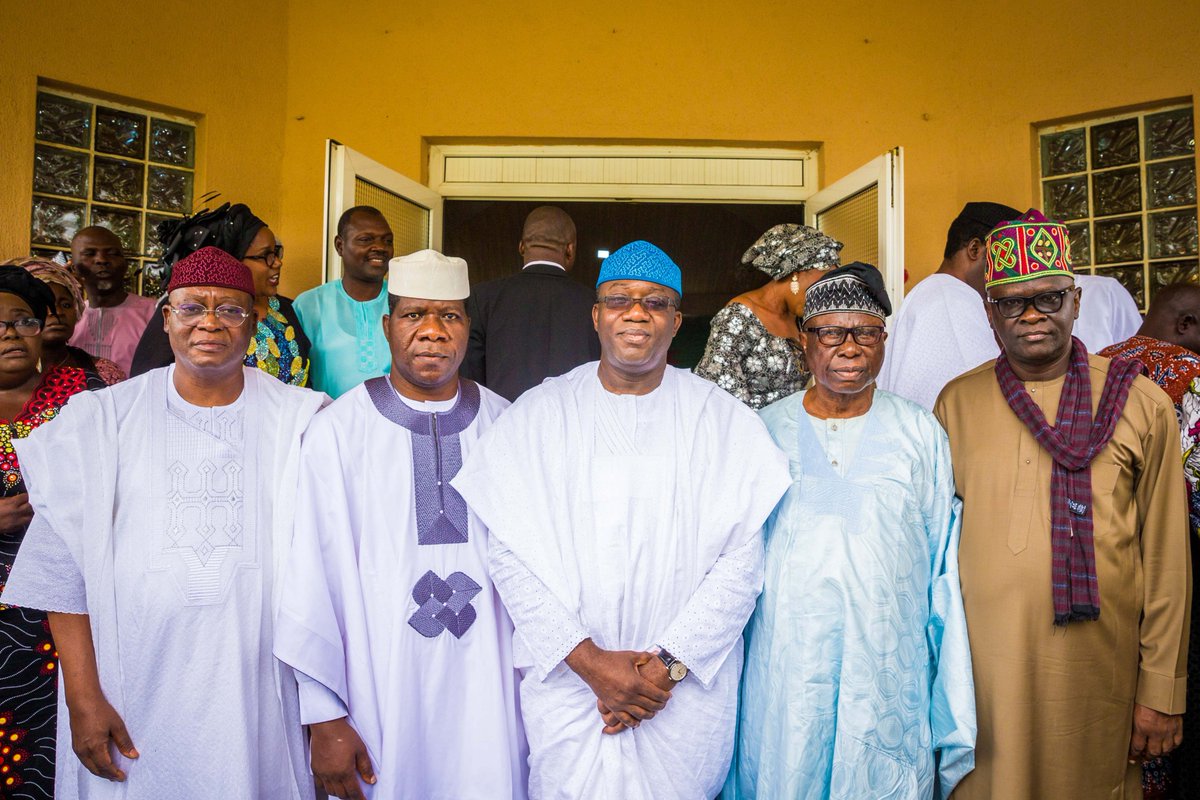 yinkaoyebode1's tweet image. EXPERIENCE, BRILLIANCE AND RESOURCEFULNESS are some of the attributes the 3 Ekiti Senators: Dayo Adeyeye (South); Opeyemi Bamidele (Central) &amp;amp; Olubunmi Adetunmbi (North) are bringing to the Senate. Pictured here with Gov Fayemi &amp;amp; DGov Egbeyemi after today's thanksgiving service
