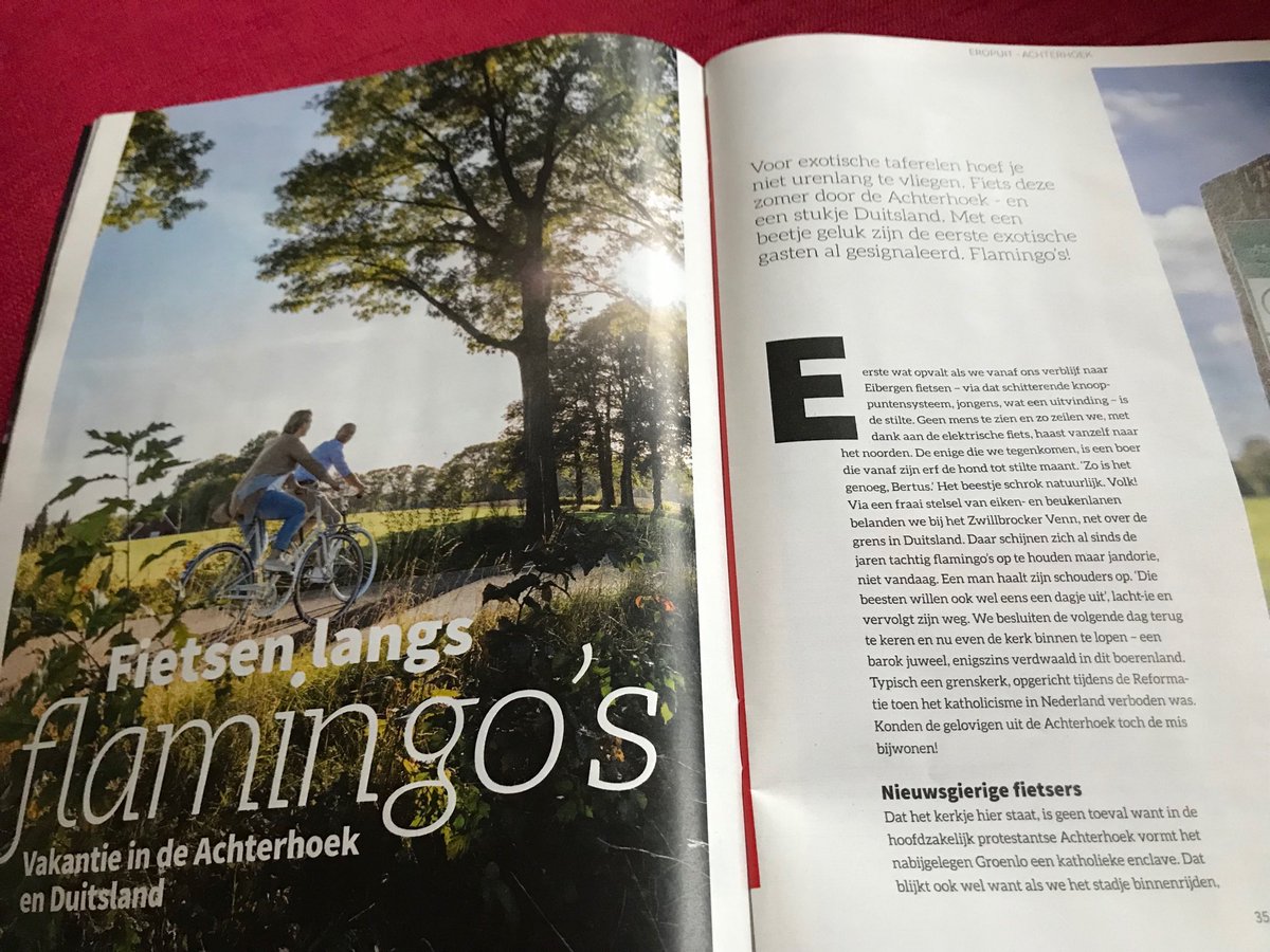 AnnetBronsvoort's tweet photo. “Voor exotische taferelen hoef je niet urenlang te vliegen. Fiets deze zomer door de Achterhoek en een stukje Duitsland”. Mooie Achterhoek promotie in de ANWB Kampioen! Enthousiast over  ⁦@echt_achterhoek⁩ ⁦@Gem_OostGelre⁩ ⁦@StadGroenlo⁩ https://t.co/k78yeRC18T