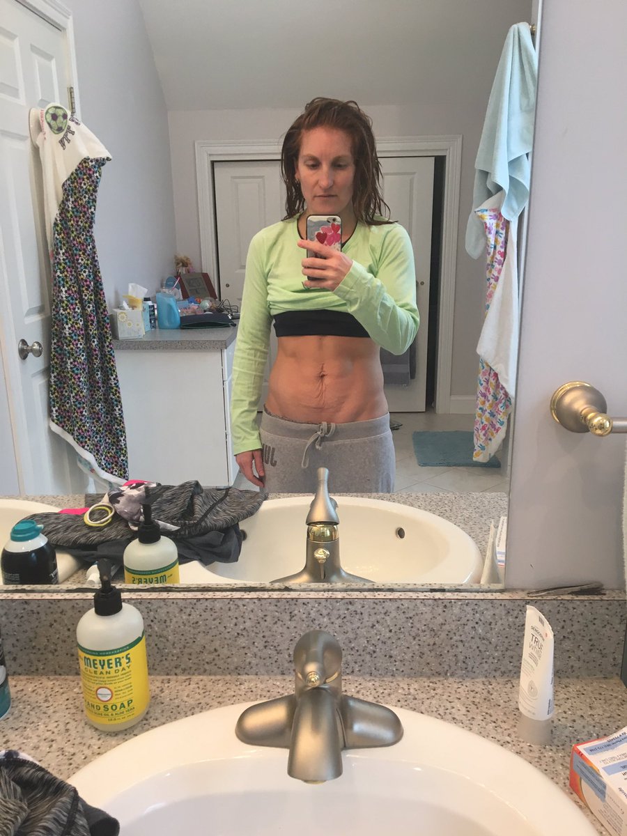 Kdlwalsh's tweet photo. No movement on the scale but there are victories to be celebrating every day! #absafterkids #dontgiveup #2pack #stronger #nonscalevictory #mom #momofgirls #fit #healthy #iamconsistent #transform20 https://t.co/nguYjvX3I1