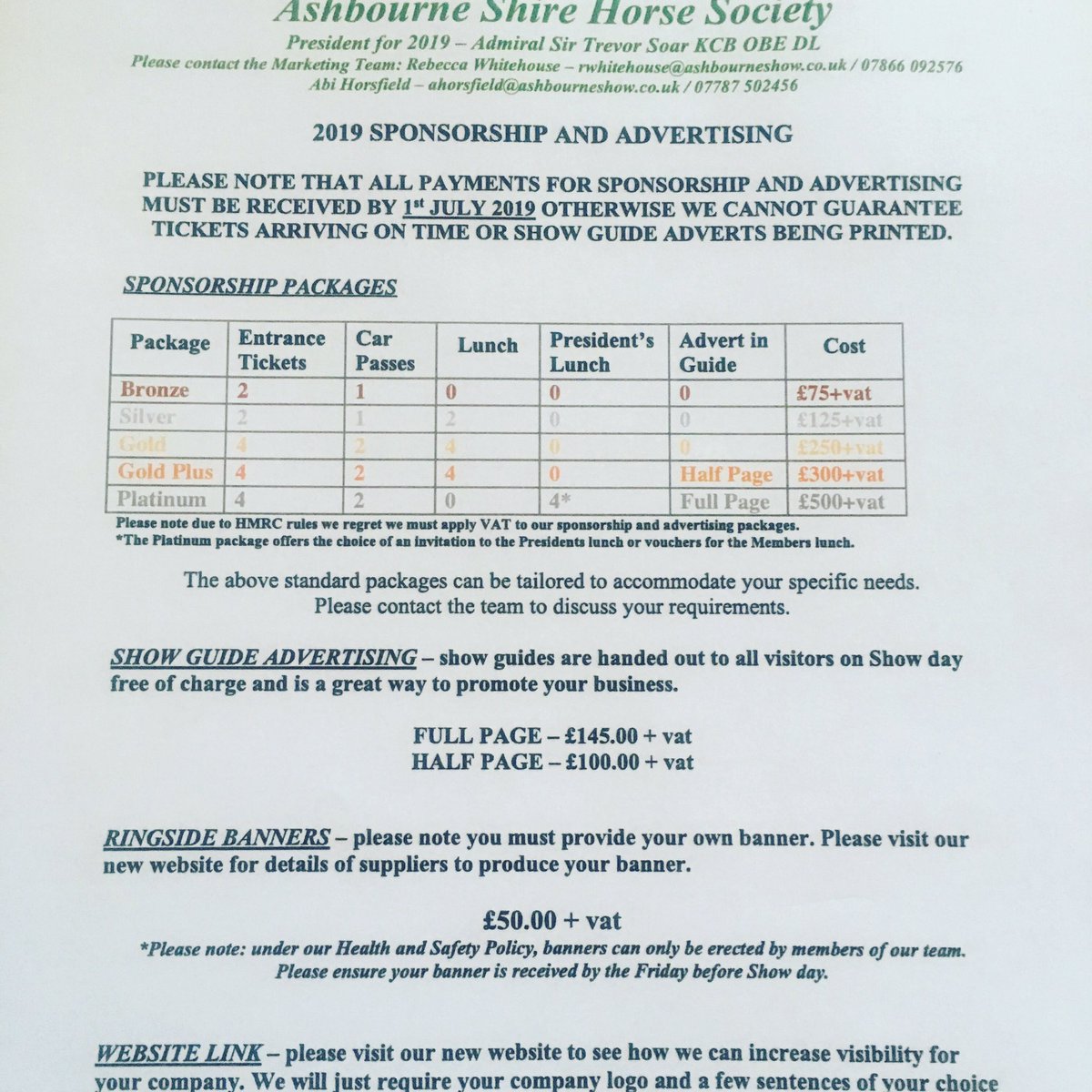 *Special offer*
Book your Advertising or Sponsorship before 31st March and get FREE banner space!
We are also doing an offer if you sign up for 3 years, get in touch to find out details.
Marketing@ashbourneshow.co.uk
<a href="/JoulesAshbourne/">JoulesofAshbourne</a> <a href="/Elandlodge/">Eland Lodge</a> <a href="/DenstoneHall/">Denstone Hall</a> <a href="/MertruxLtd/">Mertrux</a>