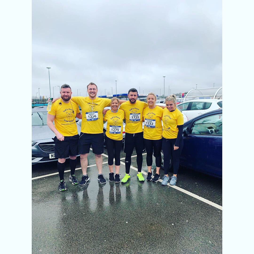 We did it 👏🏼👏🏼 10K all in aid of @Zoes_Place what a fantastic cause , super proud of everyone today 💚 #erac #zoesplace #jtfv #u3jtfv @kierancregan @gpincheshire @Parmstrong91 @StefanWoolsey @JoyShaw11 @laura_hinch6