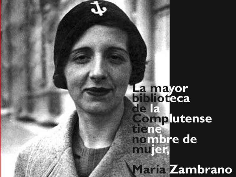 La mayor Biblioteca de la Complutense tiene nombre de mujer, #MaríaZambrano. Todos los días cientos de personas disfrutan de sus instalaciones y de los servicios que ofrece.
¿Sabes por qué elegimos ese nombre para nuestra Biblioteca? 
 bit.ly/2J2xM7A