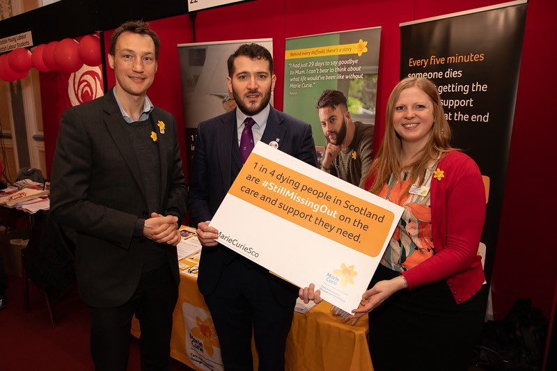 MarieCurieSCO's tweet photo. Thank you @PaulJSweeney for visiting our stand at @scottishlabour #ScotLab19 today and supporting our campaign to ensure the 1 in 4 people #StillMissingOut get palliative care in Scotland. Hope to see you at our hospice in Glasgow soon! https://t.co/cEiR9XVFcv