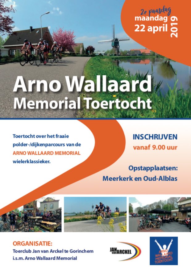 Op 2e Paasdag is het weer tijd voor de mooiste Poldertoertocht van NL langs dijken en molens van #Alblasserwaard en ⁦<a href="/KinderdijkMills/">Molens Kinderdijk</a>⁩. ⁦<a href="/janvanarckel/">Jan van Arckel</a>⁩ <a href="/Polderkoers/">ArnoWallaardMemorial</a>⁩