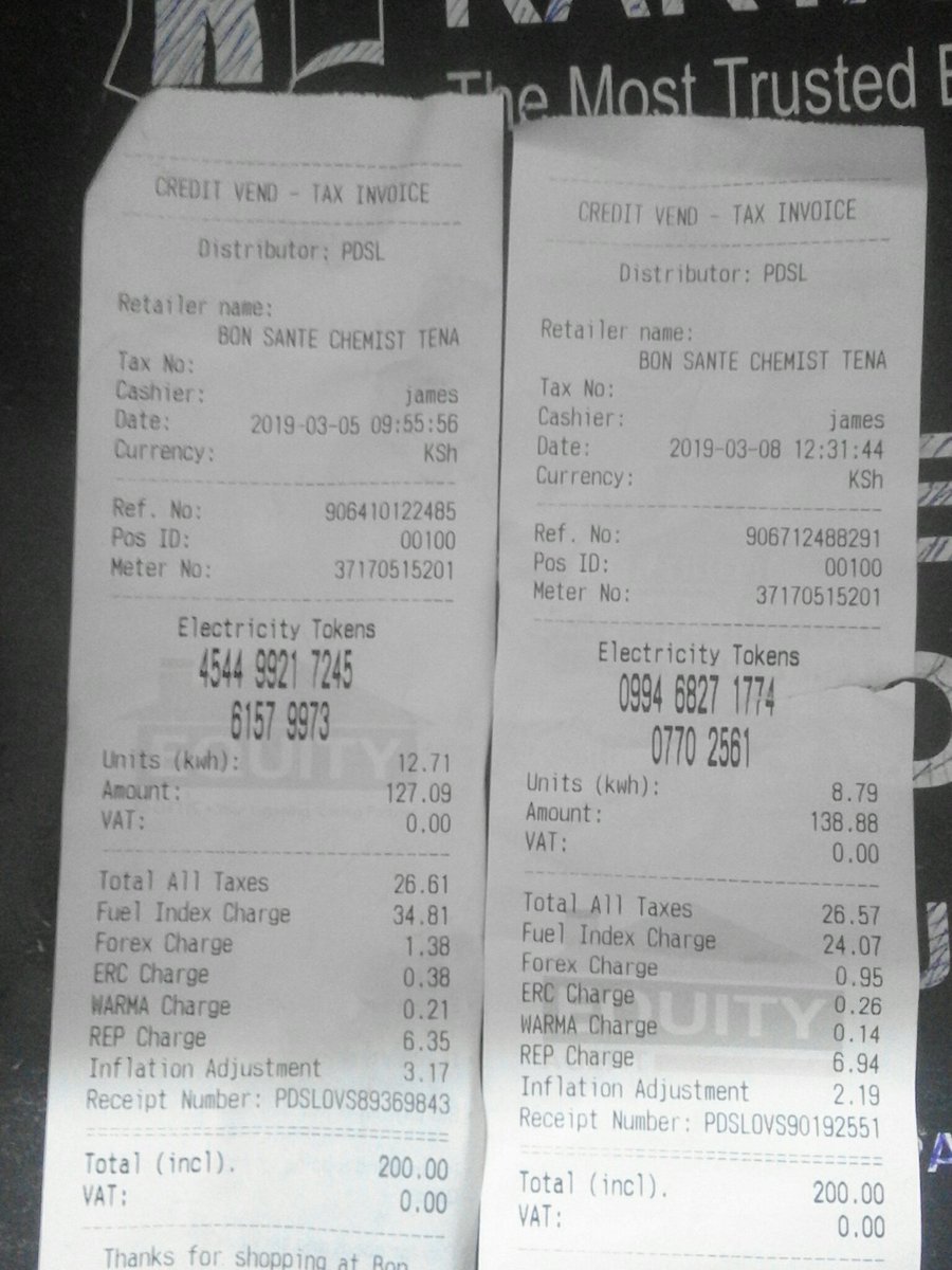 WanyoLewis's tweet photo. @KenyaPower_Care check for me on the token pricing. ..Amount for token after deduction is higher even https://t.co/wMvfzGagFu