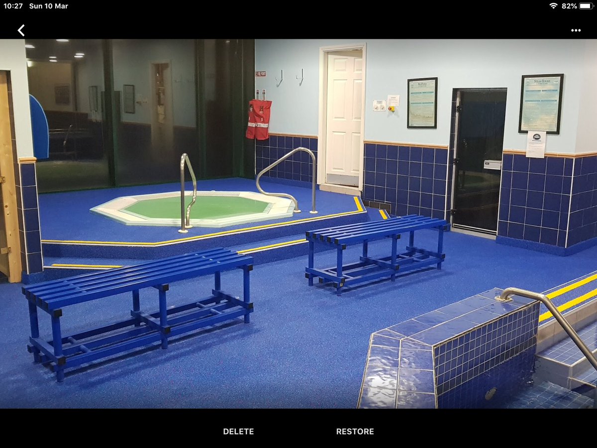 powerfullogos's tweet photo. Bettystown Co, Louth. 
Last weeks install, changing rooms / Steam room / Sauna/ hot tub / pool deck with logo.  3 day shutdown.
https://t.co/0kpCwjvjQG https://t.co/s8MZj650UQ
