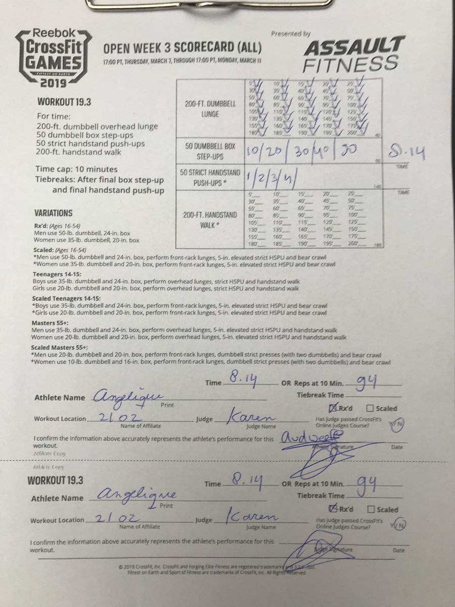AngeliqueWerff's tweet photo. Yesterday I did 19.3 @CrossFitGames but was not happy with my score because I struggled to much with the overhead lunges. Today I did a redo and with the result I am very happy #crossfit #crossfit2102 #RXHSPU #strong #power #loveit https://t.co/tFZrozIAzG